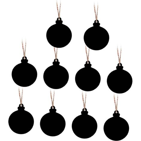 10pièces Boules de Noël Bois Personnalisables Disques à Suspendre Décorations pour DIY Fête Événement avec Cordons Inclus (1/5)