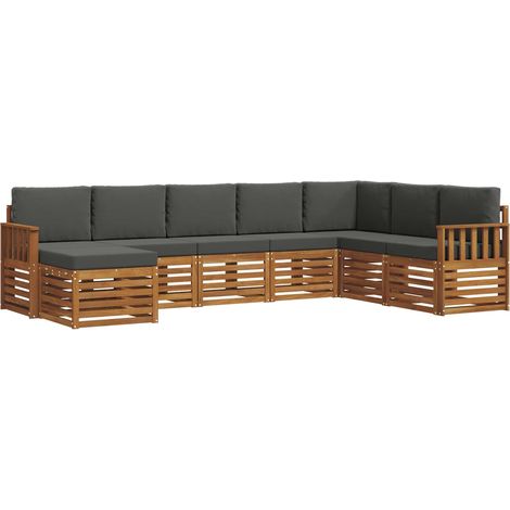 vidaXL Ensemble de canapés d'extérieur 8 pc Naturel et Anthracite