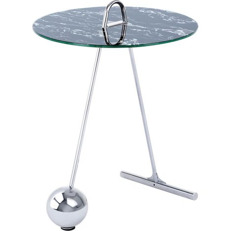 Tavolino di design Pendulum in vetro effetto marmo (1/3)