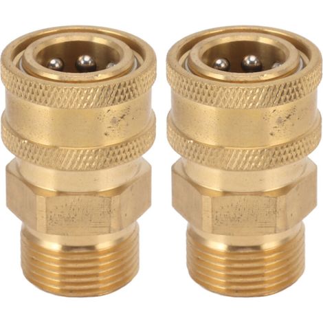 Adattatore per raccordo per idropulitrice in rame puro M22 da 2 pezzi, da 3/8" NPT femmina a maschio, foro interno 14 mm/0,55 pollici (1/4)