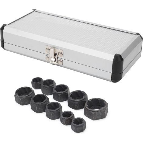 Ensemble de 10 extracteurs d'écrous et de boulons cassés, outils de quincaillerie en alliage d'aluminium (1/5)