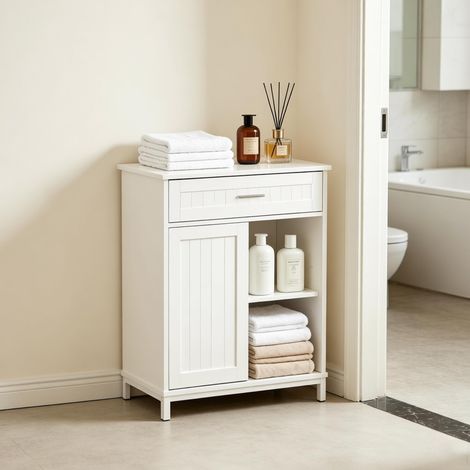 Meuble de rangement salle de bain nordique, buffet cuisine et salon – meuble de rangement multifonction design scandinave (1/4)