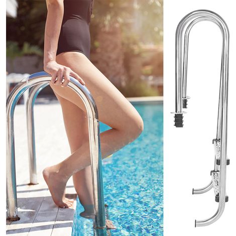 Échelle de piscine en acier inoxydable antidérapant et anticorrosion avec deux marches (1/5)