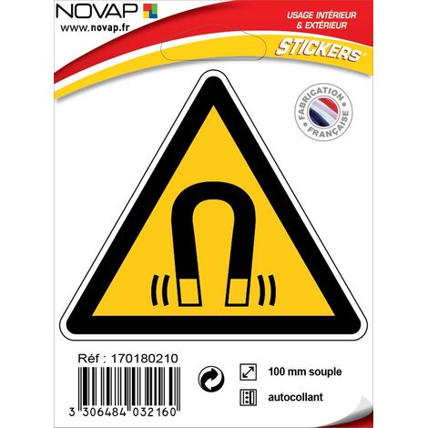 Panneau Champ magnétique important - Adhésif Triangle 100mm - 4032160