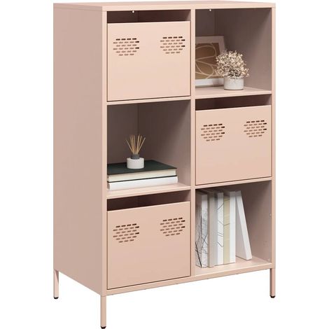 Aparador de acero rosa 68x39x103,5 cm vidaXL (1/5)