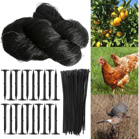 Filet de Protection Contre Les Oiseaux - 10 x 10 m - pour enclos à Poulets - Filet pour Balcon, étang - Filet de Protection pour Arbres fruitiers et Jardin (1/5)