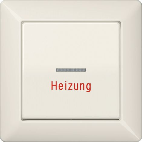 Jung Tecla simple, inscripción "Heizung", con guía de luz, con marco integrado, duroplast, serie AS, blanco AS 590 H