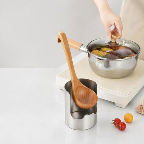 Support Pour Couvercles - Acier Inoxydable 304 - Rangement Vertical Pour Cuillères Et Ustensiles De Cuisine - 1 Pièce (1/5)