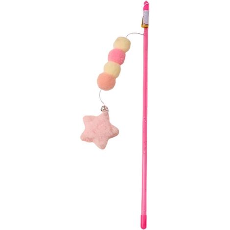 Bacchetta giocattolo per gatti - Canna da pesca interattiva - Gioca con il tuo gatto - Design artigianale - 25x5x25 mm - Rosa (1/5)
