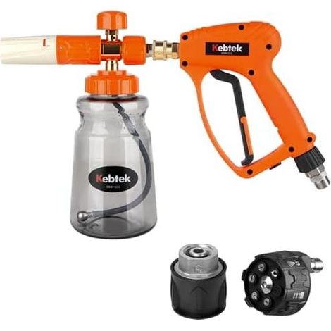 5200 PSI Hochdruckreinigerpistole mit 1-Liter-Schaumkanone für die Autowäsche, 6-in-1 verstellbare Düsenspitze und Adapter, kompatibel mit Kärcher K2-7 (MRP-003-A) (1/5)