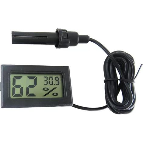 Ytian LCD Tuner Numérique Intégré Thermomètre Hygromètre avec Sonde Externe pour Couveuse Aquarium Volaille Reptile Noir (1/4)