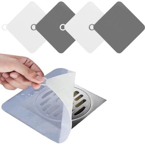 Bouchon Évier - Silicone - 15 x 15 cm - Pour Cuisine et Salle de Bain - 4 Pièces (1/5)