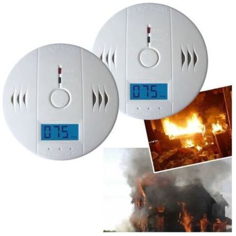 2 alarmas detectoras de monóxido de carbono (CO), con certificación CE - RAPANDA (1/5)