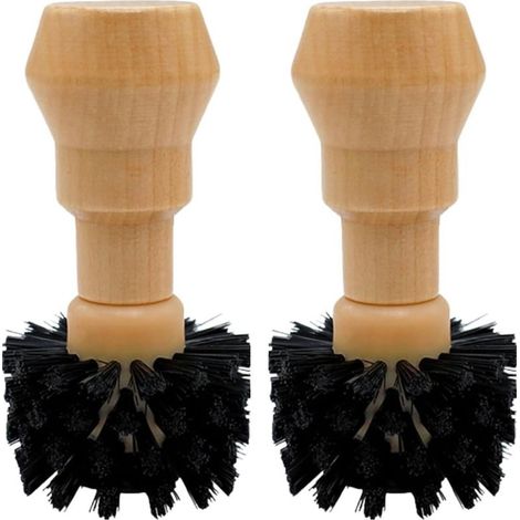 Lot de 2 brosses de nettoyage pour café, brosse de nettoyage ronde, brosse de nettoyage en nylon, accessoire de machine à café, cadeau barista, convient pour machine à expresso (1/5)