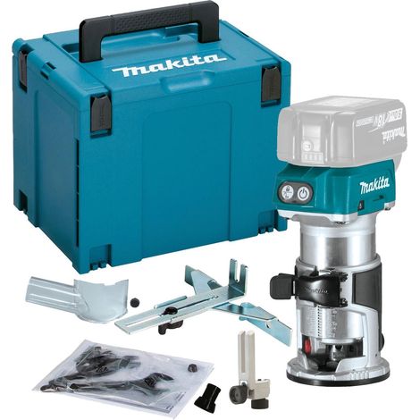 Makita DRT50ZJX4 18V Cordless Brushless Laminate Router Trimmer + MAKPAC +Guide (1/5)
