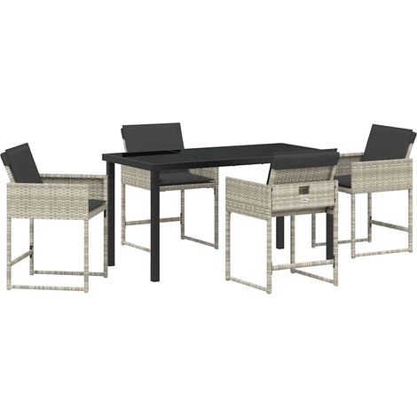 Maison Exclusive - Conjunto de Comedor de Jardín 5 pcs Gris Claro (1/5)