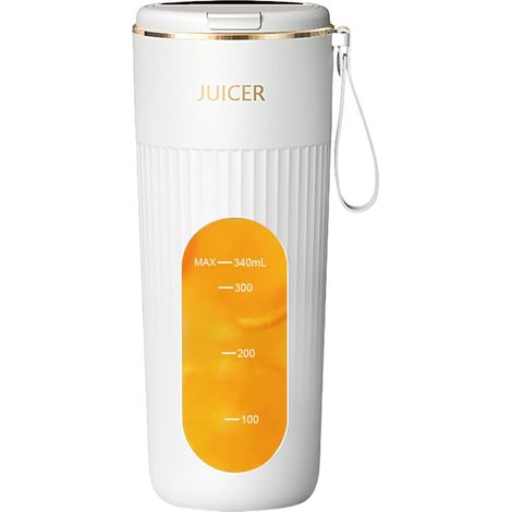 Extracteur de jus portable Ortviai Mixeur 340ml Type-C blanc, 14 lames 18000rpm pour smoothies fitness et voyage (1/5)