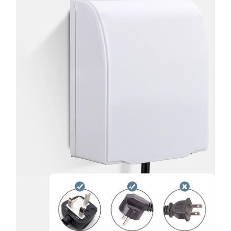 Sortie Couvercle Childproof Clair, Interrupteur Prise Boîtier étanche, Boîtier de Prise étanche, Convient pour les Prises de Salle de Bain, Empêcher l'eau D'éclabousser Dans la Prise(Blanc) (1/4)