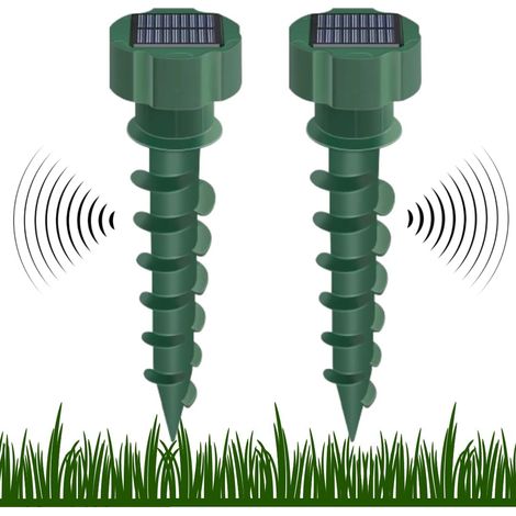 Lot de 2 répulsifs solaires à ultrasons pour souris, 3 modes, à énergie solaire, pour l'extérieur, longue distance, anti rongeurs, étanche (1/5)