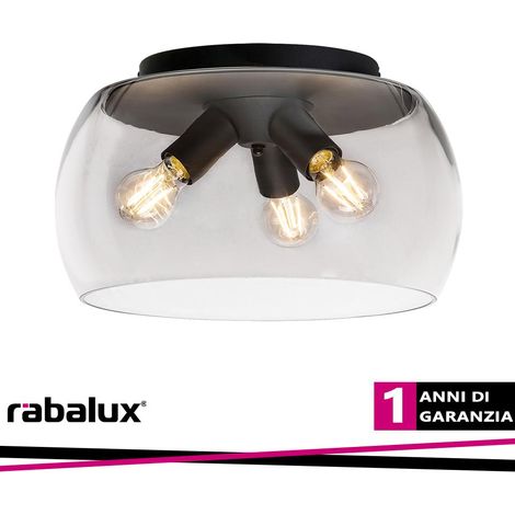 Plafoniera Rabalux Ursula nera 40 cm 3xE27 metallo (1/3)