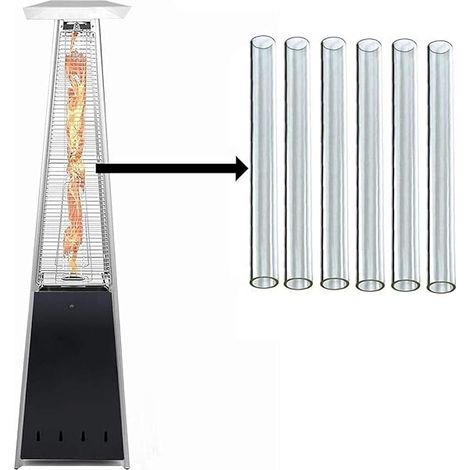 Glass Tube Replacement for Pyramid Gas Patio Heater pack of 6