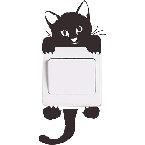 Lot de 5 autocollants muraux chats pour interrupteurs (1/5)