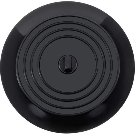 Bouchon De Bonde - Silicone Souple - Étanche Par Ventouse - Pour Baignoire Évier Douche Lavabo - Diamètre 15,3 Cm - Noir ×1 (1/5)