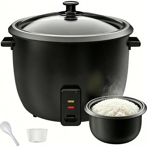 Cuiseur à riz 4 L, Cuiseur à riz automatique 700W, Cuve intérieure anti-adhésive, Anti‑sèche / Gardez au chaud, Cuillère et tasse doseuse (1/5)