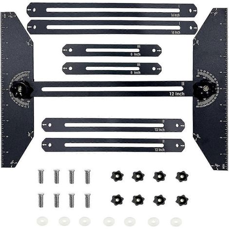 Gabarit de marches d'escalier en aluminium, outil de mesure rotatif à 360° pour marches d'escalier, guide de découpe et outil de traçage (1/5)