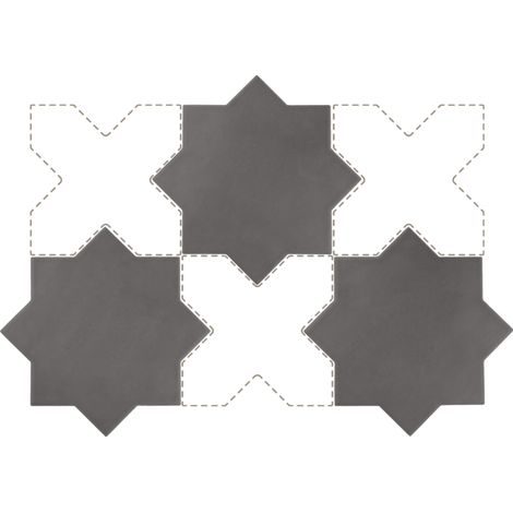 Carrelage sol / mur forme étoile 16,8x16,8 cm KASBAH STAR MUD (vendu par boite de 0,50m2) (1/5)