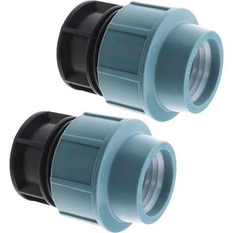 2pcs Raccord de Compression d'extrémité de Tuyau d'eau en PE Raccord de Compression de Tuyau Accessoires Bouchon d'extrémité de Tuyau d'eau pour Systèmes d'irrigation 40mm (1/5)