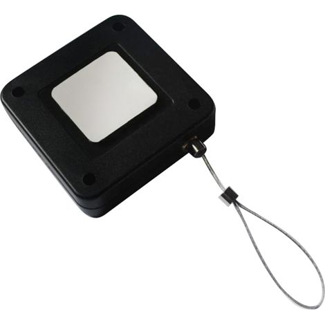 Cierrapuertas automático por tensión 800G con carcasa antirrobo para cable de acero de 1,2 m (negro)