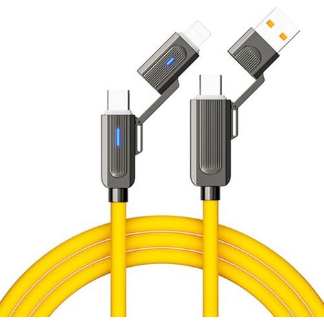 TRADE SHOP - Cavo Usb 4 In 1 Trasferimento Dati 480mbps Ricarica Rapida Da 100 W 1,5 Mt Q-sj58 -