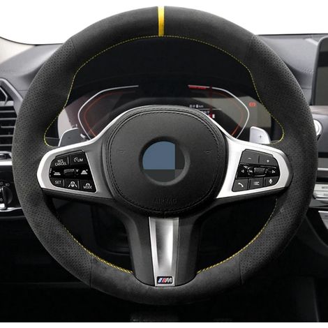 (Style 2-) Housse de volant personnalisée en daim, compatible avec BMW M Sport G30 G31 G32 G20 G21 G11 G12 G14 G15 G16 X3 G01 X4 G02 X5 G05 X7 G07 (1/5)