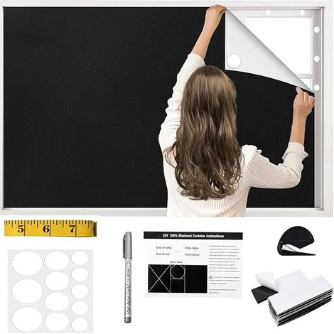 Store Occultant sans Percage 300 X 145 cm Store Enrouleur sans Percage Occultants pour Fenêtre Store sans Percage Protection Solaire Film Occultant s'adapte à Toutes Les Formes de Fenêtres (1/5)