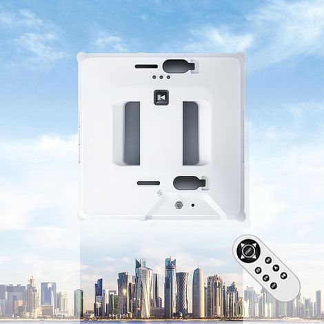 Fensterreinigungsroboter, ultradünne 6,5 cm große quadratische Fensterreinigung mit doppelseitigem Wasserspray, 3 automatische Reinigungsmodi – 3000 Pa starke Saugkraft