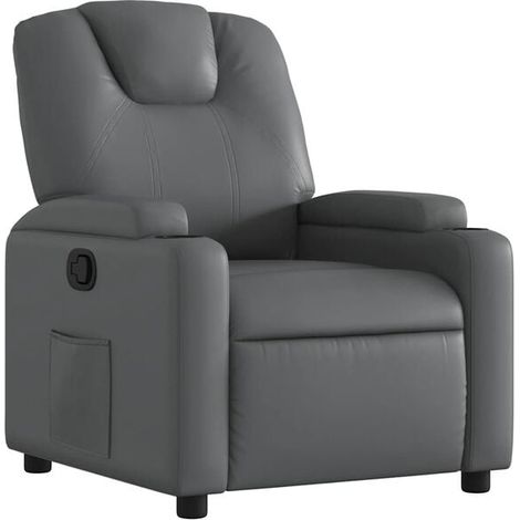 Fauteuil inclinable en similicuir gris (1/5)