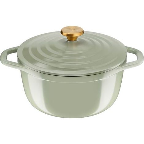 Cocotte Tefal Cocotte rotonda 24 cm AIR SOFT LIGHT Verde Lichene in alluminio pressofuso induzione E2664625