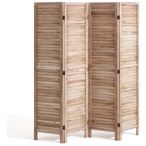 Raumteiler Paravent aus Holz 4-teiliger faltbarer Sichtschutz, 170 cm hoher Raumteiler, tragbarer Dekorationsschirm zur Raumtrennung mit europäischer Still für Zuhause Restaurant Schlafzimmer (1/5)