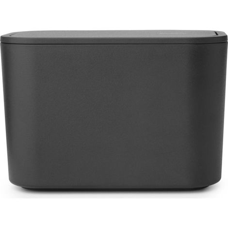 Brabantia - Mindset Contenitore per Rifiuti - Ideale per Rifiuti di Piccole Dimensioni - Coperchio Basculante Rimovibile - Antigraffio - Resistente alla Corrosione - Dark Grey - 8.5 x 15 x 10 cm (1/5)