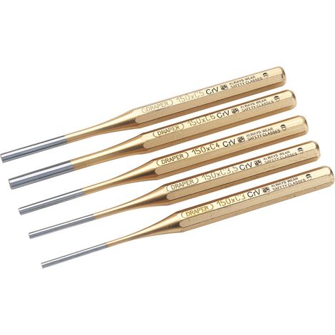 Draper Expert 150mm Octagonal Parallel Pin Punch Set (5 Pieces) – Precision Professional Tool for Accurate Pin Removal (1/5)