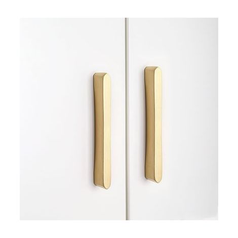 CCYKXA 2er-Pack Lochmitten 96 mm Küchenschubladengriff Türgriff Moderne Zinklegierung Gold gebürstetes Messing Hardware für Badezimmerschrank