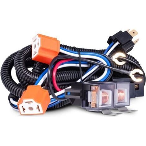Kit di cablaggio per relè fari H4 per 7x6 5x7 H6054, cablaggio ceramico termicamente conduttivo per Jeep Cherokee Chevy fuoristrada, risolve i problemi del doppio miglio (1/5)