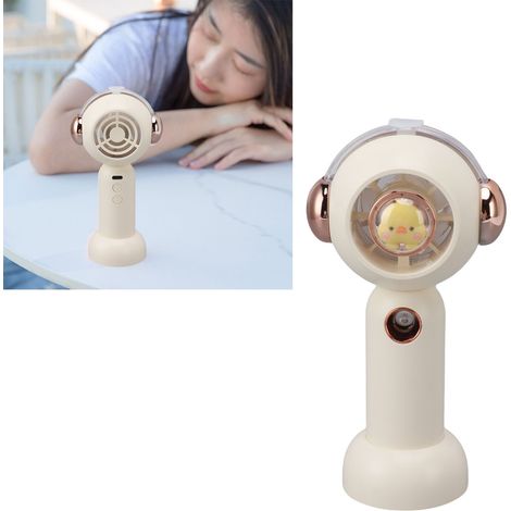 Ventilador pulverizador compacto recargable por USB con función de atomización portátil, batería de 500 mAh, color: blanco, ABS (1/5)