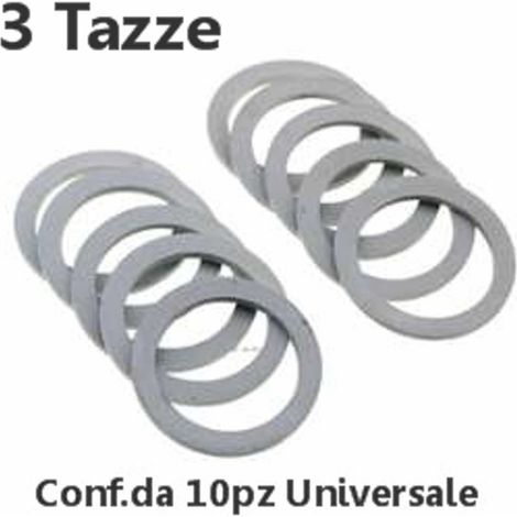 Conf.10pz GUARNIZIONE GOMMA CAFFETTIERA MOKA 3 TAZZE UNIVERSALE