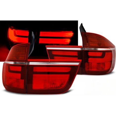 Paire de feux arriere BMW X5 E70 de 2007 a 2010 LED BAR rouge blanc