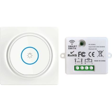 Kabelloses Schalterset, wasserdichte Fernbedienung (100 Meter Reichweite), 220-V-Netzteil, kompatibel mit LED-Lampen und elektronischen Geräten (1/5)