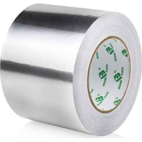 Large Ruban adhésif en aluminium - 100 mm x 50 m - ruban métallique très résistant, résistant à la chaleur, parfait pour l'étanchéité et le colmatage, réparation des métaux (1/5)