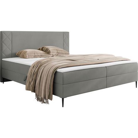 Lit boxspring Providence 200, Polo 894, Double, Continental, 160x200, Tissu, Disponible, 161x208x104cm (1/5)