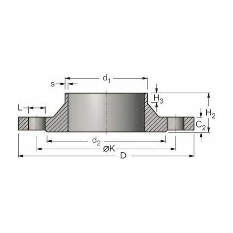 Buderus Vorschweißflansch DIN 2633 C, PN 16, DN 32, 42,4mm, Werkstoff-Nr. 1.0038